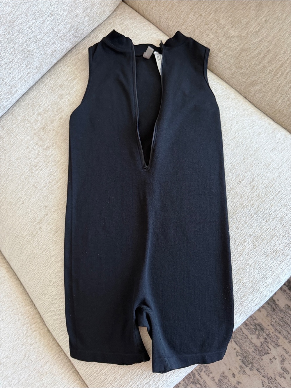 One piece tank top romper black spandex